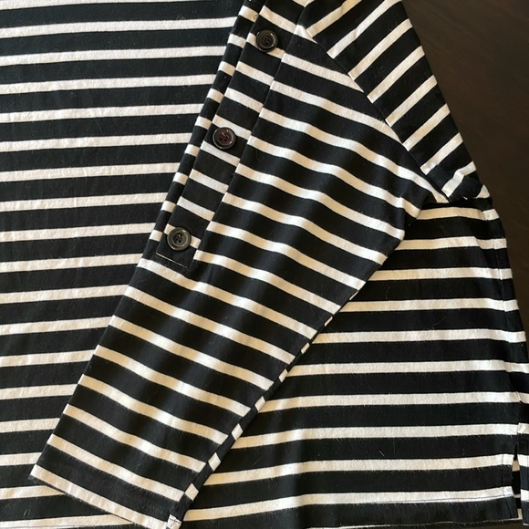 Zara Striped Boatneck Button Arm Top - Picture 4 of 9